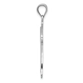 14K White Gold Cross Pendant with Rhodium Finish Elegant Solid Design